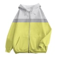thumbnail image 4 of BODOAO Zip Up Hoodie Women Fall Jacket Oversized Sweatshirt Zipper Long Sleeve Tops Color Block Long Sleeve Sweatshirts Fall Outfits 2025 O Versized Hoodies Casual Fashion Jackets Yellow Xl, 4 of 4