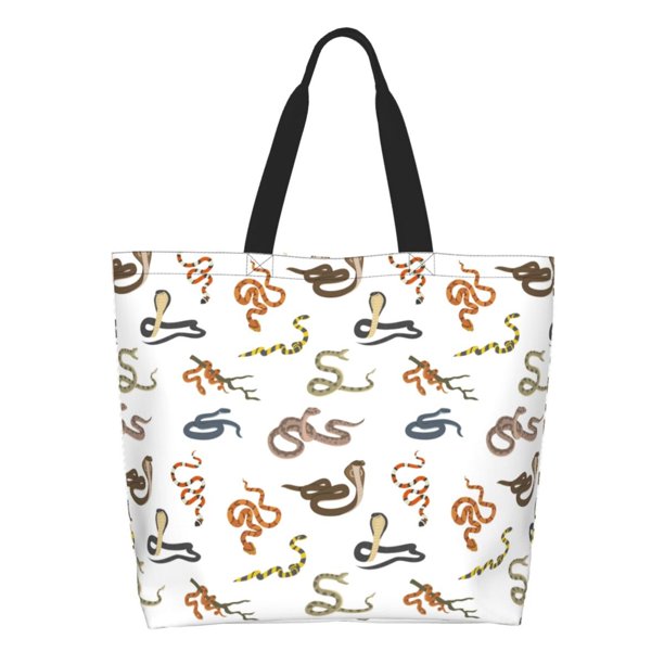 Balery Snake Bolsa Tote Estilo Estético con Cremalleras, Bolsa de Hombro, Bolsa de Compras Grande y Plegable