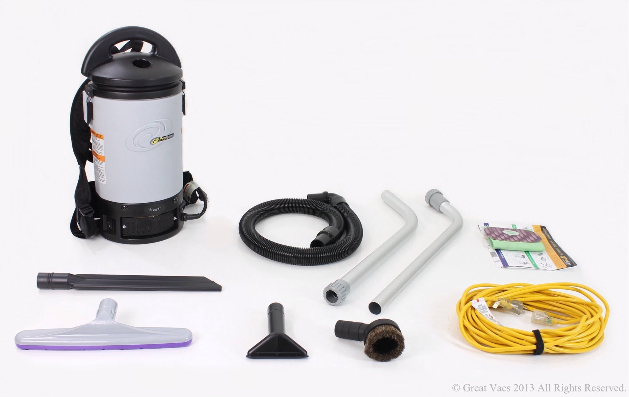 ProTeam Sierra Commercial Backpack Vacuum Cleaner with 1 1/2 Tools and