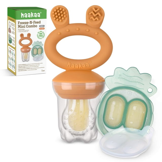 Comedero y minicongelador para comida para bebés, bandeja para picar, diseño de calabaza Haakaa