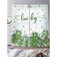 thumbnail image 3 of St. Patrick's Sheer Curtains 96 Inch Length 2 Panels Set Window Treatments, Luck Shamrocks Eucalyptus Leaves Flowers Rustic Rod Pocket Semi Curtains for Living Room/Bedroom/Kitchen, 104"W x 96"L, 3 of 7