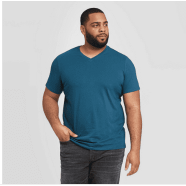 Men's Big & Tall Every Wear Short Sleeve V-Neck T-Shirt - Goodfellow & Co™ Thunderbolt Blue MT