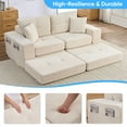 thumbnail image 3 of ijuicy Modular Floor Sofa Bed, 6-Piece Sectional Sleeper Sofa with Storage Pocket & Pillows, Chenille Foldable Boneless Couch, No Assembly, Beige, 3 of 7