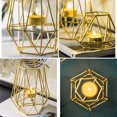 thumbnail image 5 of Cheers.US Metal Hexagon Shaped Geometric Design Tea Light Votive Candle Holders, Iron Hollow Tealight Candle Holders for Vintage Wedding Home Decoration, Gold&nbsp;, 5 of 7