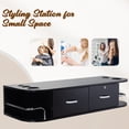 thumbnail image 5 of RESHABLE Modern Wall-Mounted Salon Station Barber Cabinet with Locking Drawer Storage Table for Hair Stylist Black, 5 of 10