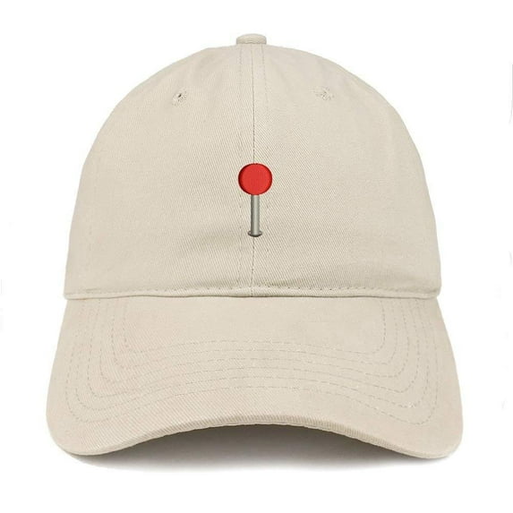 Trendy Apparel Shop Red Pin Emoticon Quality Embroidered Low Profile Brushed Cotton Dad Hat Cap - Carolina Blue