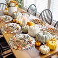 thumbnail image 3 of Fall Round Placemats Set of 4 Pumpkin Squirrel Place Mats Thanksgiving Woven Placemat Leaves Bird Black Buffalo Plaid Circle Braided Table Mat for Kitchen Dining Table Party Home Decor 15 Inch, 3 of 9