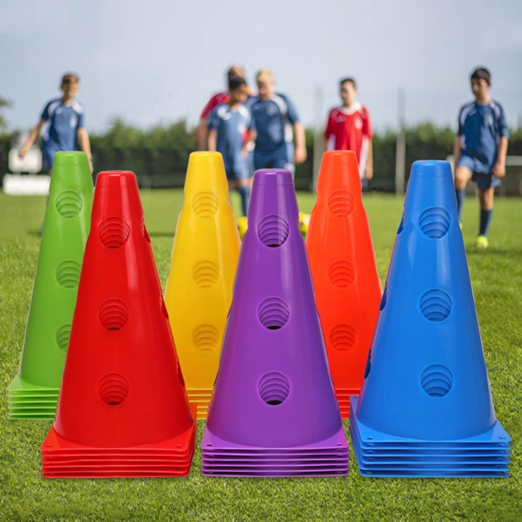Yihuala 12/18Pcs Agility Cone Football Training Maker Bucket Field Skating Marker Soccer Training Marker Obstacle Cone