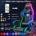 thumbnail image 4 of Hoffree Gaming Chair with Massage PU Leather Office Chair with Footrest and LED Light Ergonomic Gamer Chair Lumbar Support Adjustable Headrest High Back Computer Desk Chair for Home Office, 4 of 11