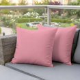 thumbnail image 4 of Dark Pink Pillow Covers 2 Pack Solid Color Pillowcase Waterproof Outdoor Throw Pillow Cover for Patio Garden Square Cushion 18”x18”, 4 of 9
