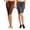 Brown/Charcoal, variant on Women's 19" Seamless One Size Nylon Spandex Knee Length Slim Tight Cropped Leggings (Black/Charcoal/White)