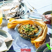 Simax Casserole Dish with Lid Microwave & Oven Safe Clear Glass Cookware, 0.75 Quart