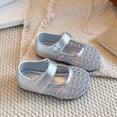 thumbnail image 4 of Gpaecead Girls Woven Mary Jane Flat Shoes Closed Toe Soft Sole Hook And Loop Adjustable Spring Summer Casual Shoes,Gray, 4 of 6