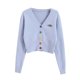 thumbnail image 1 of Camisa de punto para mujer, suelta, retro, de manga larga, con botones, suéter, abrigo de otoño, azul Kearding AP001150-05B, 1 of 7