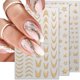 thumbnail image 1 of 8 hojas de pegatinas para uñas francesas doradas con purpurina, pegatinas 3D para uñas con forma de corazón, mariposa y estrella, pegatinas reflectantes para uñas francesas, 1 of 5
