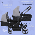 thumbnail image 3 of Carriola Gemelar Premium Ibaby Mellizi Posiciones Multiples gris, 3 of 9