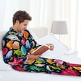 thumbnail image 4 of Wukai Underwater Diving Animals Men's Long-Sleeve Pajama Set - Comfortable Sleepwear with Button-Down Shirt and Pants-Small, 4 of 6
