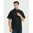 thumbnail image 3 of Toptie Short-Sleeve Work Shirt Straight Collar Utility Uniform Stain and Wrinkle Resistant-Navy-XL, 3 of 10