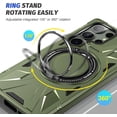 thumbnail image 4 of Rotatable Magnetic Ring Case for Galaxy S23 Ultra,Compatible with MagSafe with 360° Ring Stand Shockproof Phone Cover Case for Samsung Galaxy S23 Ultra (Green), 4 of 12