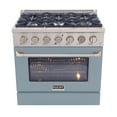 thumbnail image 3 of 36 in. 5.2 cu. ft Dual Fuel Range for Propane Gas Sealed Burners in Light Blue., 3 of 14