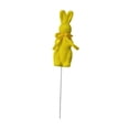thumbnail image 1 of Estaca de jardín de conejo de Pascua, encantadora y creativa figura de conejo flocado con pajarita, decoración de Pascua para interiores y exteriores. Amarillo, 1 of 8