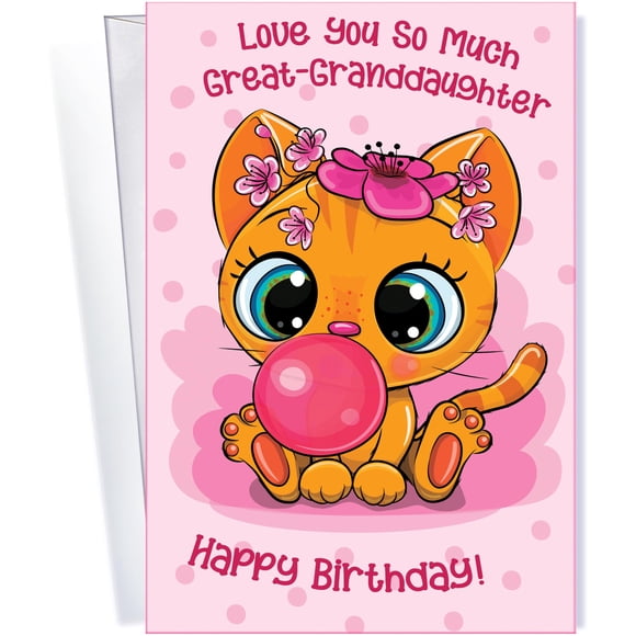 Tarjeta de cumpleaños Chuck's Card-O-Rama para bisnieta