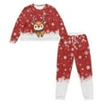 thumbnail image 2 of DISNIMO Deer Snowflake Printed Pajama Set for Women Christmas 2 Piece Lounge Set Long Sleeve Top and Long Pants Set Casual Loose Loungewear Sleepwear, 2XL, 2 of 7