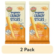 (2 pack) Earth's Best Organic Teething Crunchy Sticks Cheddar Cheese Puffed Baby Snack, 0.56 oz Bag