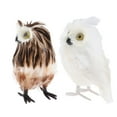 thumbnail image 1 of DOLITY 2Pcs Mini Artificial Owl, Furry Realistic Imitation Taxidermy Home Garden Desk, 1 of 9