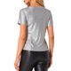 thumbnail image 3 of INSPIRAR CHIC Blusa de Mujer Fiesta Texturizada Metálica de Manga Corta Brillante Multicolor XS Gris Claro, 3 of 5