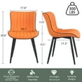 thumbnail image 6 of YOUNIKE Upholstered Dining Chairs Set of 4 PU Leather Wingback Modern Kitchen Dining Room Chair, Orange, 6 of 6