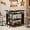 Black, variant on Tribesigns L-Shaped Liquor Bar Table with Stemware Racks and 2-Tier Shelves Corner Mini Bar Cabinet Coffee Bar Table