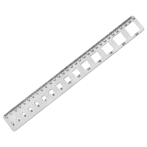 Industrial Grades Metal Ruler Round and Square Hole Pattern 0.5mm Accurate Marking Tool Laboratory Workshop Use