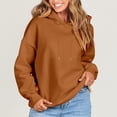 thumbnail image 5 of ZZwxWA Fashion Womens Pure Color Loose Fit Sweatshirt Tops Women's Cute Pullover Fall and Winter Oversize Hoodies Long Sleeve Womens Hoodies 2025 Solid Hooded Tops Hooded Shirts On Sale, 5 of 7