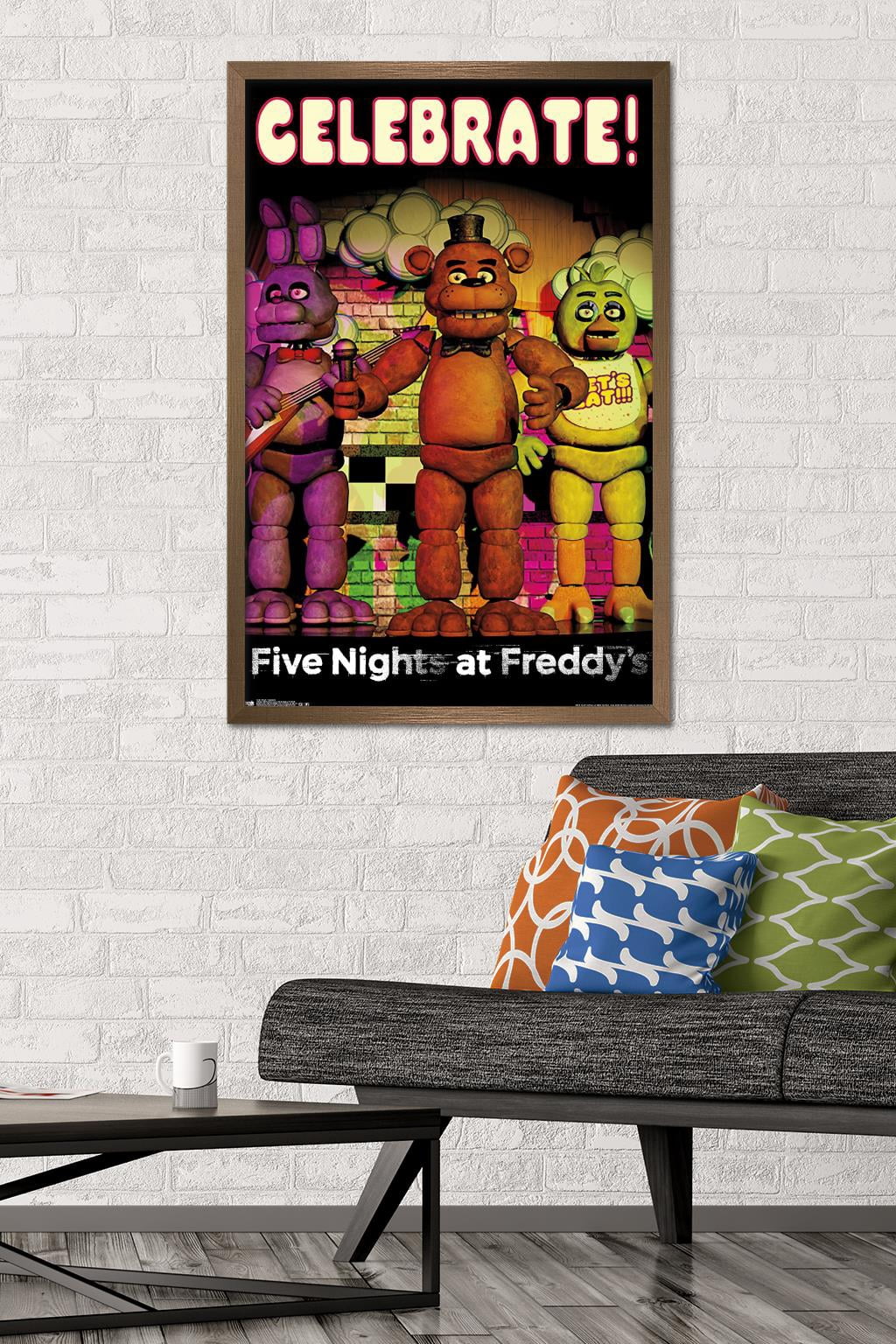 Five Nights at Freddy's - Celebrate Wall Poster, 22.375" x 34", Framed
