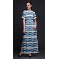 thumbnail image 3 of Bimba Rayon Geometric Ikat Ladies Long Gown Boho Beach Cocktail Party Maxi SlitDress-X-Large, 3 of 6