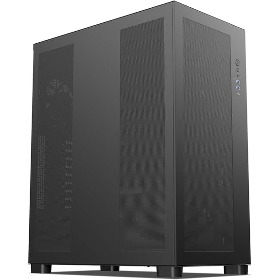 Vetroo S1000 E-ATX Storage NAS Computer PC Case, Supports up to 4 HDDs & 3 SSDs, 10 x 120mm Fans & One 480mm Water Cooler in Front, 9 PCIe Slots for Dual Graphics Card, Type-C Ready - Black
