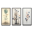thumbnail image 2 of Designart "Vintage Illustration Geometric Tree of Wisdom II" Modern Geometric Framed Wall Art Set Of 3 - Blue Abstract Frame Gallery Set For Office Decor, 2 of 6