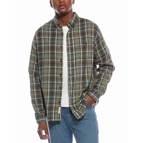WEATHERPROOF VINTAGE mens Flannel Shirt, XL, Green