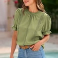 thumbnail image 2 of fatyb Womens Dressy Causal Blouses Puff Short Sleeve Shirts Summer Work Tunic Tops Workwear, 2 of 6
