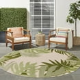 thumbnail image 2 of Nourison Aloha Indoor/Outdoor Ivory Green 5'3" x Round Area Rug (5 Round), 2 of 9