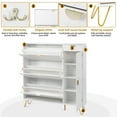thumbnail image 3 of Ktaxon Modern Shoe Cabinet for Entryway 3 Flip Drawers & 1 Cabinet Shelves Rack and Storage Drawer, Wooden  White, 3 of 20