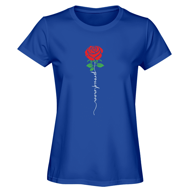 Playera de Mujer 1 Pza con Estampado Rosa con Frase en inglés "Proud Mom" | 10 de Mayo Día de las Madres | Prenda entallada y Tela delgada fabricada con 100% Algodón