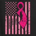 thumbnail image 2 of Wild Bobby, American, Breast Cancer Awareness, Flag, Breast Cancer Awareness, Front and Back Unisex Graphic Hoodie Sweatshirt, Black, Medium, 2 of 4