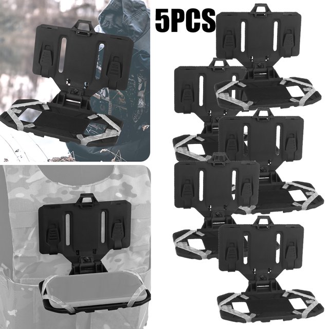 Likrtyny Tablero Navegación Plegado Soporte MOLLE Equipo para Accesorios para Chaleco (negro) 5 Uds.