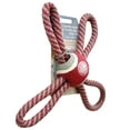 thumbnail image 2 of American Kennel Club Looped Rope & Tennis Ball Dog Toy, Red, 2 of 3