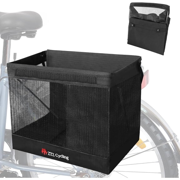 Bicycle Grocery Panniers, Foldable Panniers Bike Bags for Rear Rack, Rear Bike Basket Ebike Rear Rack Bags for Shopping Cycling Traveling Commuting(1 Pack)