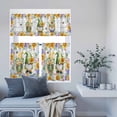 thumbnail image 6 of Kitchen Window Curtains Valance and Tier Set, Spring Flowers Gnomes Rod Pocket Tier Curtain Valance Set, Dwarfs Floral on Wood Board Light Filtering Cafe Curtains for Bedroom Living Room, 6 of 9