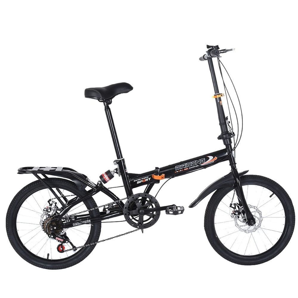 20in 7-speed City Folding Compact Bike With Shock Absorption and Dual Disc Brake 