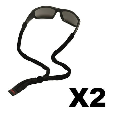 Cotton Eyewear Retainer Black Adjustable Sunglasses Lanyard Strap (2-Pack), Fits standard-sized frames By Chums